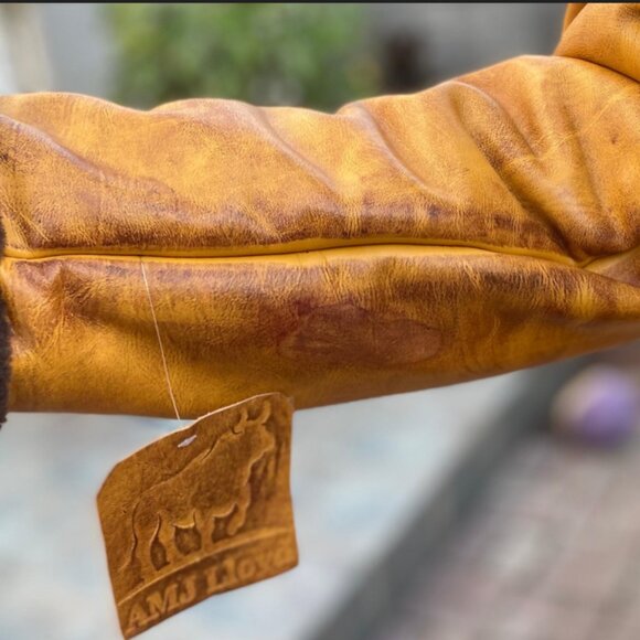 AMJ Lloyd Luxury Orange-Patina Premium Original Leather Jacket for Men - Picture 4 of 12